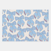 Blue Bows Coquette Geschenkpapier Set (Vorderseite)