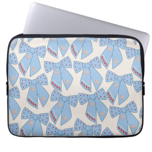 Blue Bows Coquette Laptopschutzhülle
