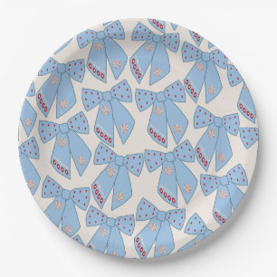 Blue Bows Coquette Pappteller