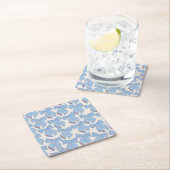 Blue Bows Coquette Rechteckiger Pappuntersetzer (Vor Ort)