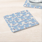 Blue Bows Coquette Rechteckiger Pappuntersetzer (angewinkelt)