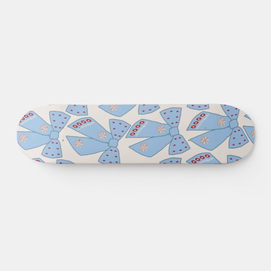 Blue Bows Coquette Skateboard (Horizontal)
