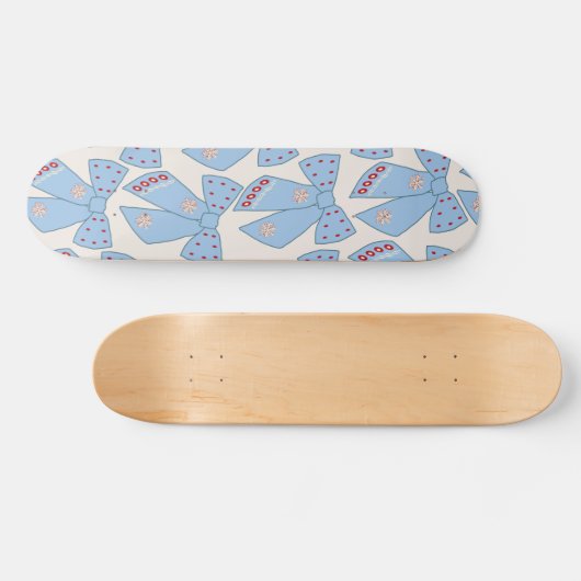 Blue Bows Coquette Skateboard (Horizontal)