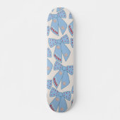 Blue Bows Coquette Skateboard (Vorne)