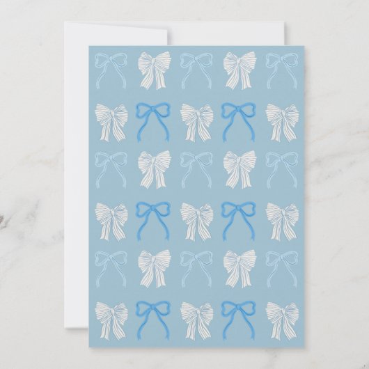 Blue Bows Favorite Things Weihnachtsfeier Einladung (Rückseite)