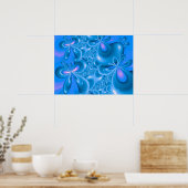Blue Bows Fraktal Poster (Küche)