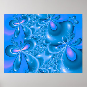 Blue Bows Fraktal Poster
