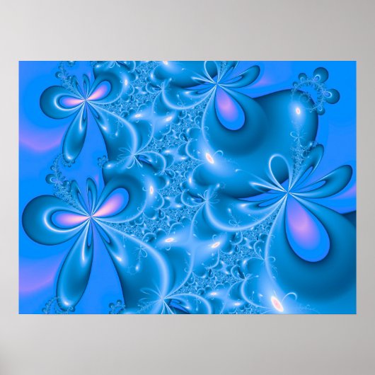 Blue Bows Fraktal Poster (Vorne)