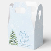Blue Bows Girl Baby It's Cold Outside Baby Shower Geschenkschachtel (Geöffnet)