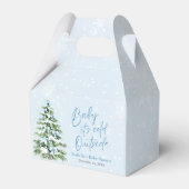 Blue Bows Girl Baby It's Cold Outside Baby Shower Geschenkschachtel (Vorderseite)