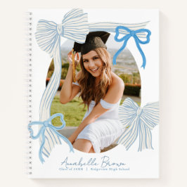Blue Bows Photo Graduation Guest Book Notizblock