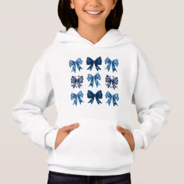 Blue Bows Preppy Coquette Ästhetik Hoodie