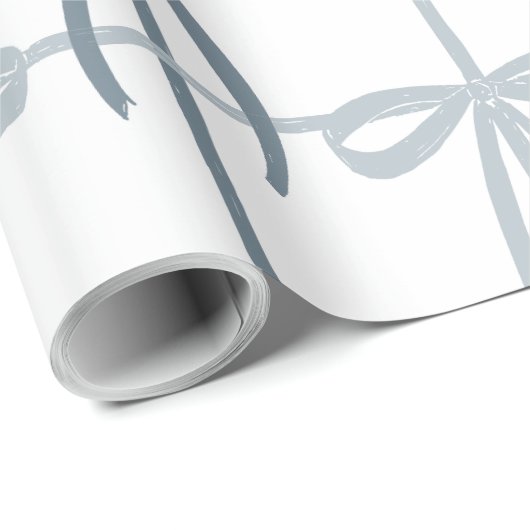 Blue Bows | Preppy | Weihnachten oder Hanukkah Geschenkpapier (Rolleneckpunkt)