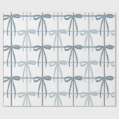 Blue Bows | Preppy | Weihnachten oder Hanukkah Geschenkpapier (Flach)