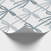 Blue Bows | Preppy | Weihnachten oder Hanukkah Geschenkpapier (Ecke)