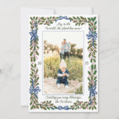 Blue Bows und Holly Garland Weihnachten 1 Foto (Vorderseite)