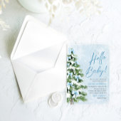 Blue Bows Weihnachtsbaum Hello Baby Shower Acryleinladungen