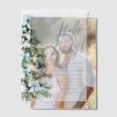 Blue Bows Weihnachtsbaum Hello Baby Shower Pergament Einladungen (Versatz (Ehepaar))