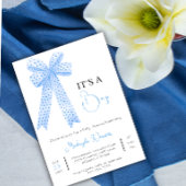 Blue BowTemplate Printabl Baby Boy Shower Einladung