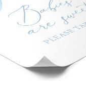 Blue Bowtie Boy Baby Dusche Babys sind Sweet Sign Poster (Ecke)