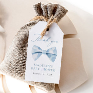Blue Bowtie Boy Baby Dusche Geschenkanhänger