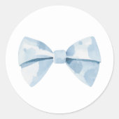 Blue Bowtie Boy Baby Dusche Runder Aufkleber (Vorderseite)