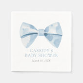 Blue Bowtie Boy Baby Dusche Serviette (Vorderseite)