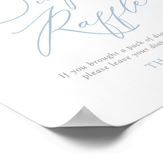 Blue Bowtie Boy Baby Dusche Windeln Raffle Schild (Ecke)