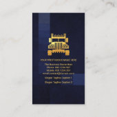 Blue Box Grunge Gold Front Faced LKW Transport Visitenkarte (Rückseite)
