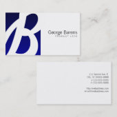 Blue Box Monogram Visitenkarte (Vorne/Hinten)