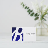 Blue Box Monogram Visitenkarte (Stehend Vorderseite)