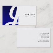 Blue Box Monogram Visitenkarte (Vorne/Hinten)