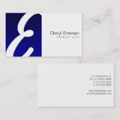 Blue Box Monogram Visitenkarte (Vorne/Hinten)