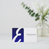 Blue Box Monogram Visitenkarte (Stehend Vorderseite)