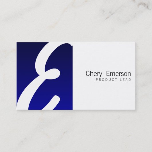 Blue Box Monogram Visitenkarte (Vorderseite)