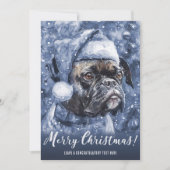 Blue Boxer Hunde Weihnachten (Vorderseite)