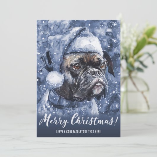 Blue Boxer Hunde Weihnachten (Stehend Vorderseite)