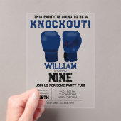 Blue Boxing Gloves Kindergeburtstag Party Knock ou Acryleinladungen (Insitu (Handheld))