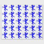 Blue Boy Angel Wrapping Paper Geschenkpapier (Flach)