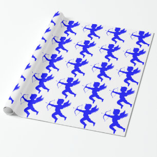 Blue Boy Angel Wrapping Paper Geschenkpapier