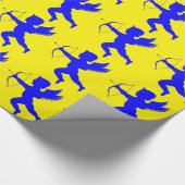 Blue Boy Angel Wrapping Paper Geschenkpapier (Ecke)