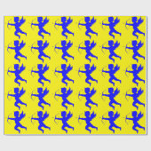Blue Boy Angel Wrapping Paper Geschenkpapier (Flach)