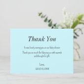 Blue Boy Baby Dusche Danke Karte (Stehend Vorderseite)