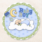 Blue Boy Baby Dusche Design Paper Untersetzer (Vorderseite)