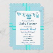 Blue Boy Baby Dusche Einladung (Vorne/Hinten)