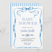 Blue Boy Baby Dusche Einladung (Vorne/Hinten)