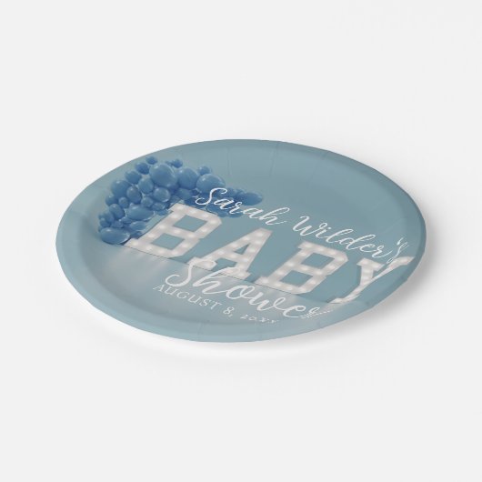 Blue Boy Baby Dusche Party Paper Teller (Schrägansicht)