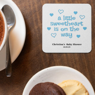 Blue Boy Baby Dusche Rechteckiger Pappuntersetzer