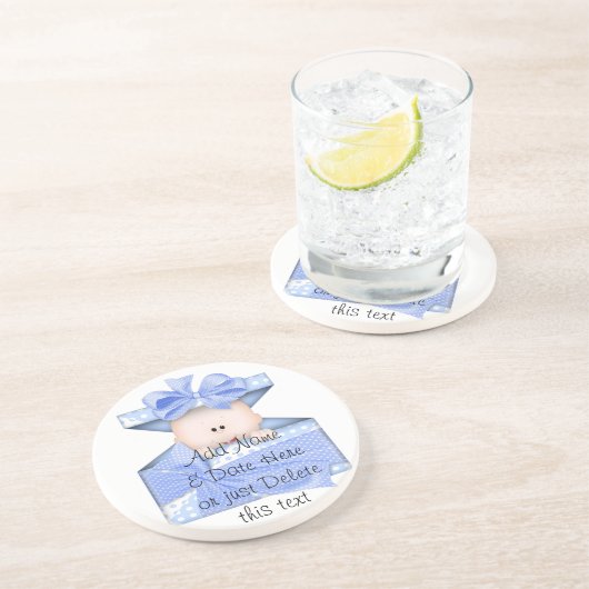 Blue Boy Baby Duschglas Untersetzer (Seite)