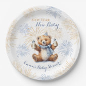 Blue Boy Baby Duschpapier Teller für Neujahr (Vorderseite)